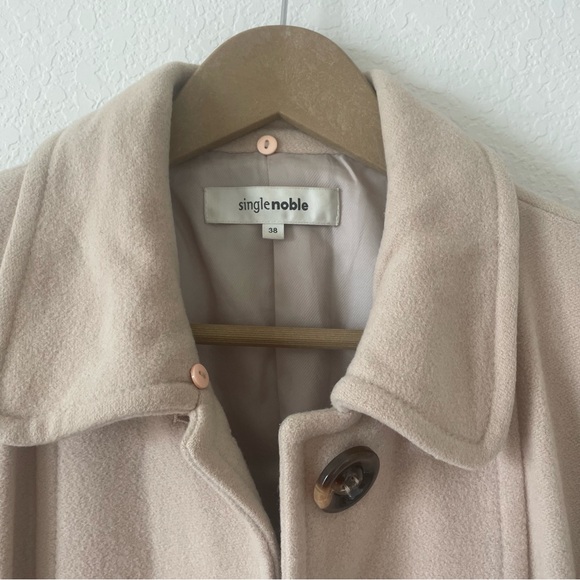 SingleNoble Tan Pea Coat (Wool and Cashmere blend) - Picture 2 of 8